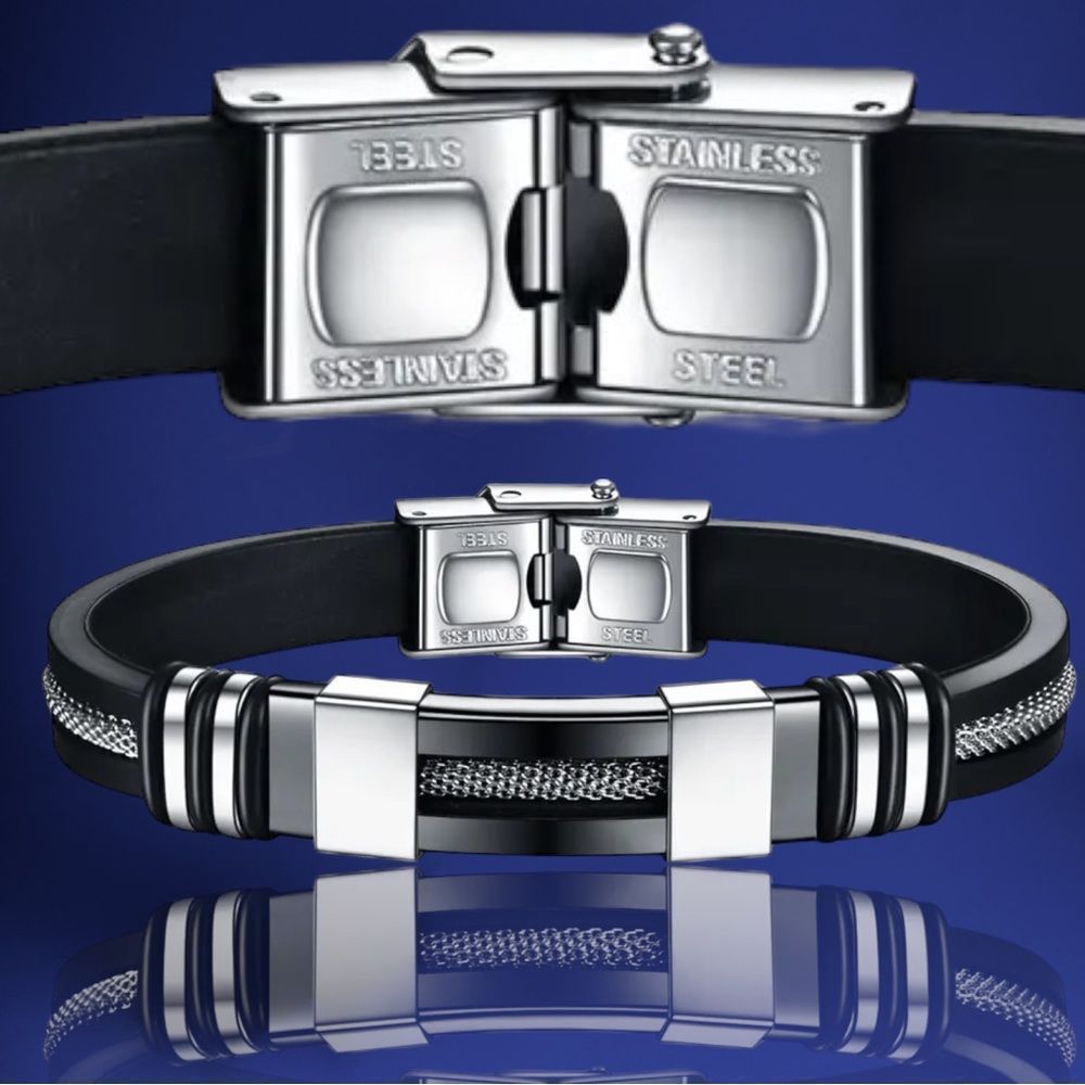 💎OS04 👫.Gorgeous Unisex Stainless Steel & Titanium Healing Bracelet - Picture 12 of 17